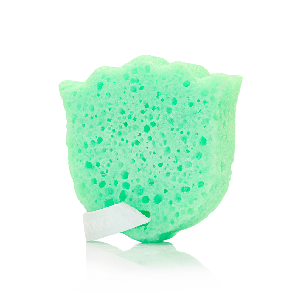 French Muguet Les Fleurs Body Wash Infused Buffer Green Sponge