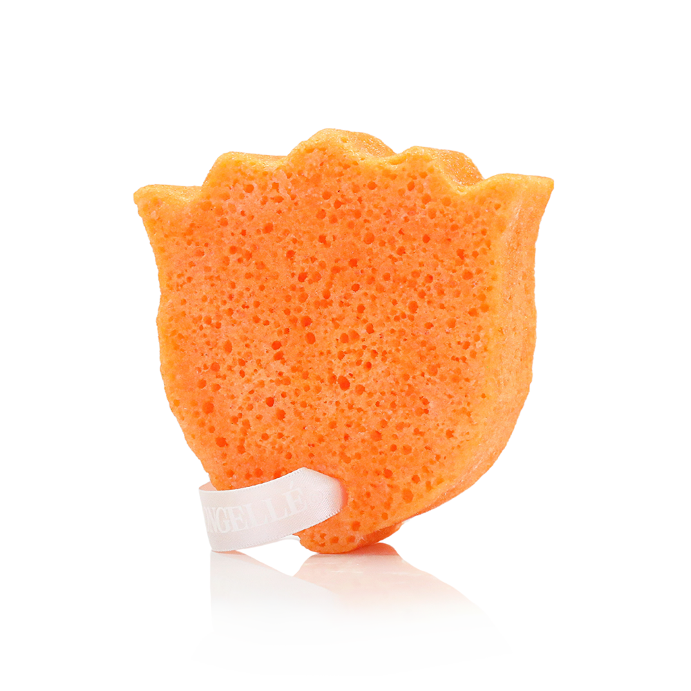 Parisian Vanilla Les Fleurs Body Wash Infused Buffer Orange Sponge