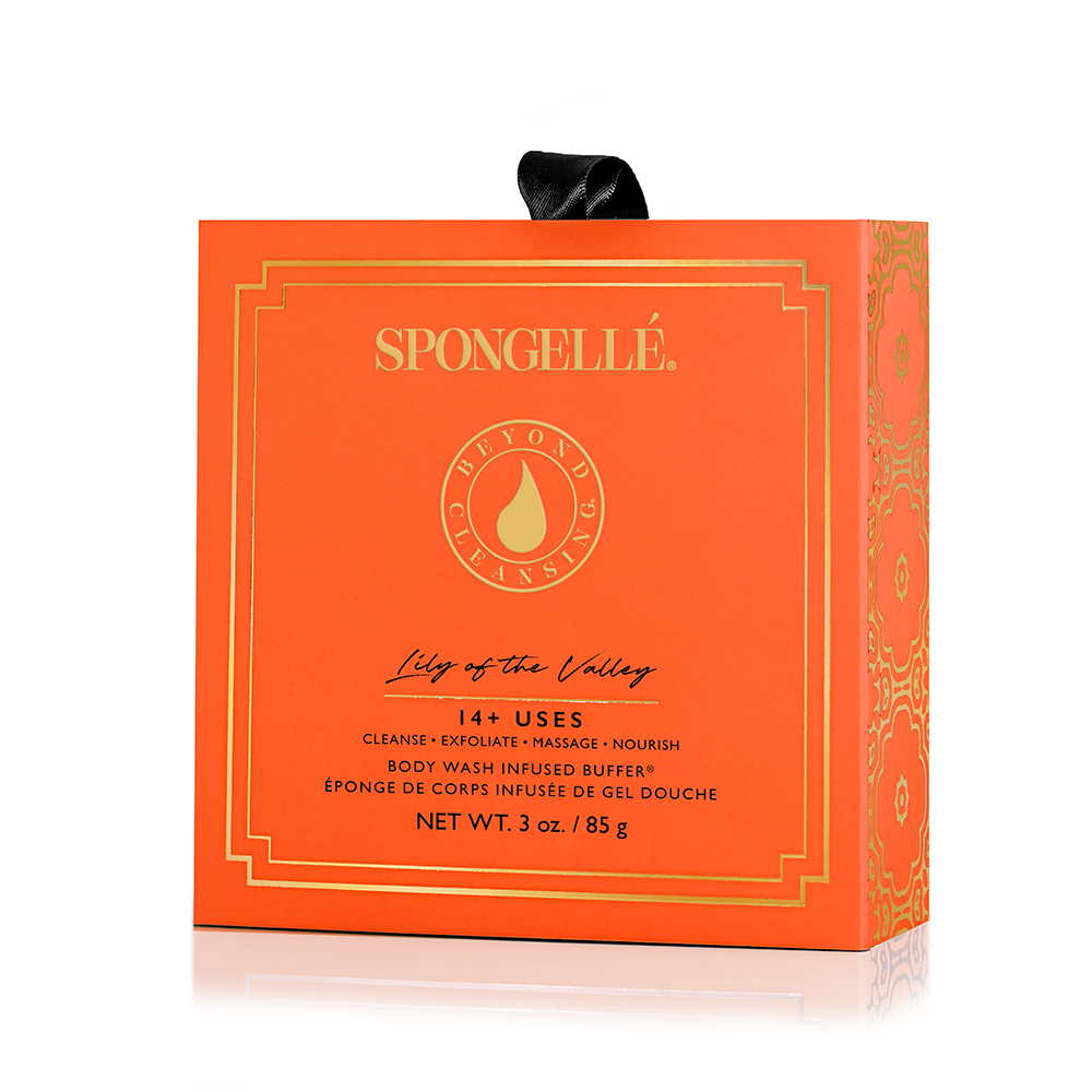 Lily of the Valley Boxed Flower Body Wash Infused Buffer White Sponge