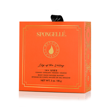 Lily of the Valley Boxed Flower Body Wash Infused Buffer White Sponge