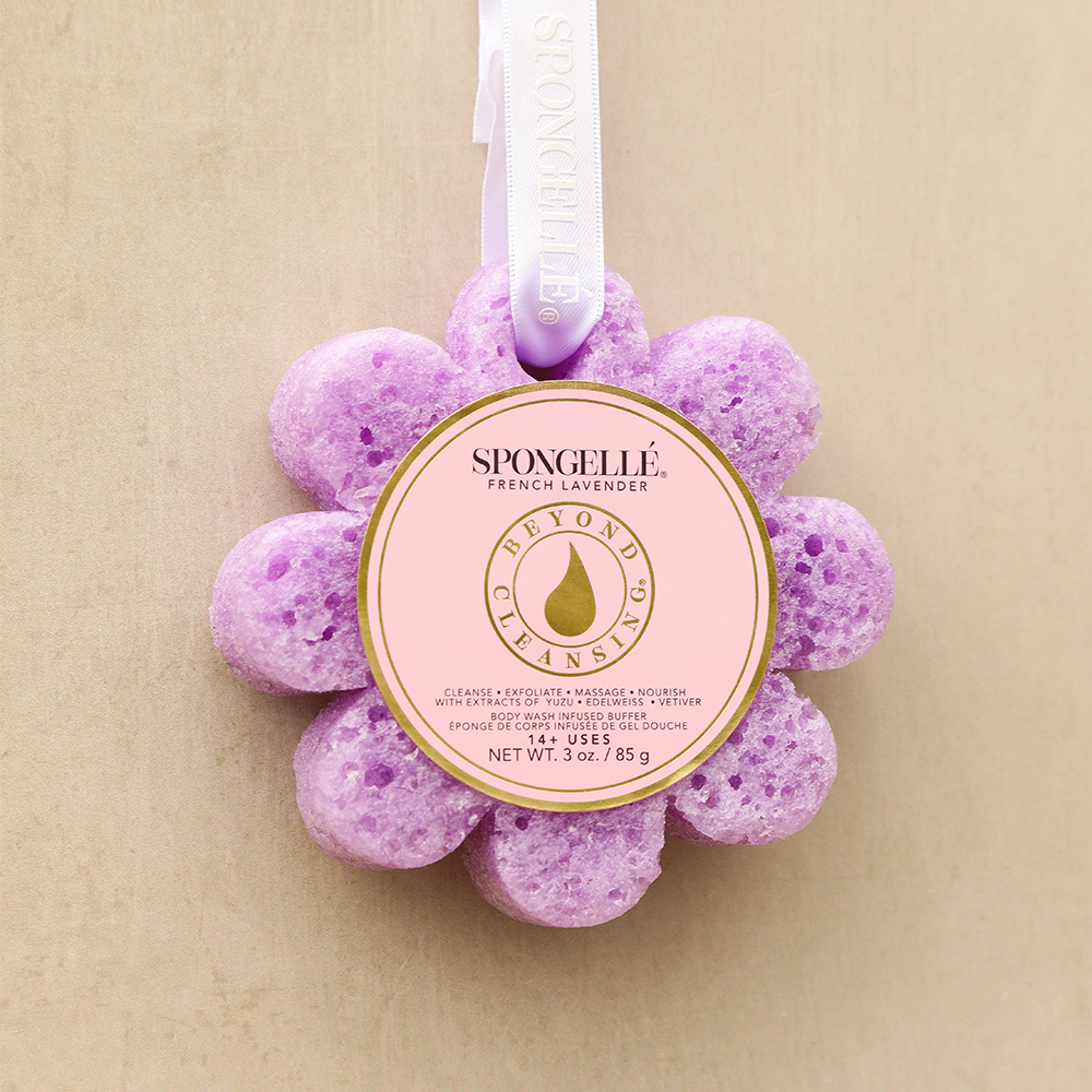 French Lavender Wild Flower Body Wash Infused Buffer with White Ribbon