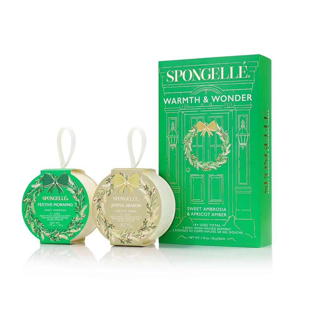 Spongelle Warmth & Wonder body buffer gift set on a white background