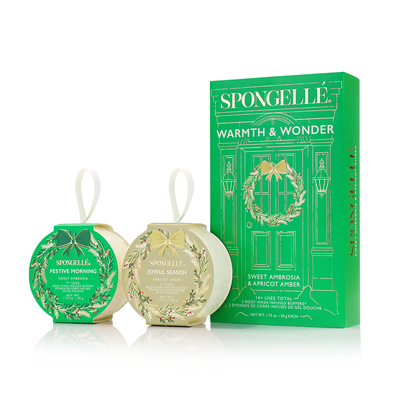 Spongelle Warmth & Wonder body buffer gift set on a white background