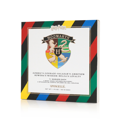 Hogwarts Gift Set of 4 Harry Potter Body Wash Infused Buffer