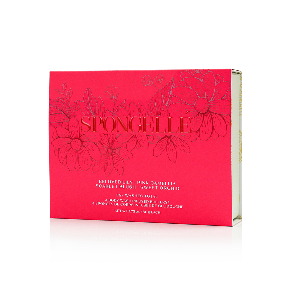 Heart Body Wash Infused Buffer Gift Set of 4