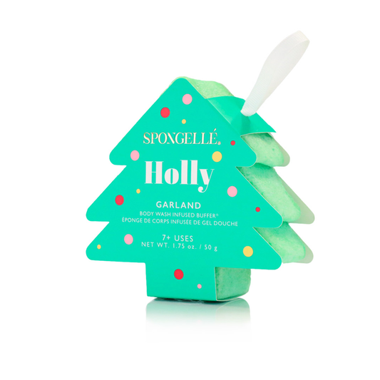 Holiday Tree Body Wash Infused Buffer in Holly Garland