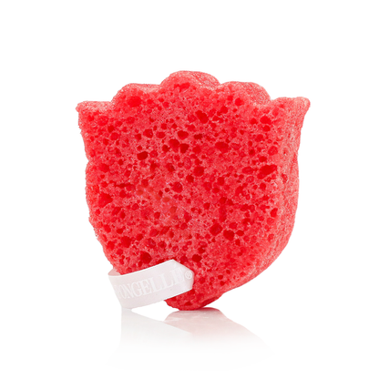 Poppy Rouge Les Fleurs Body Wash Infused Buffer Red Sponge