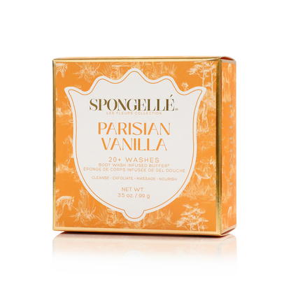 Parisian Vanilla Les Fleurs Body Wash Infused Buffer Orange Sponge