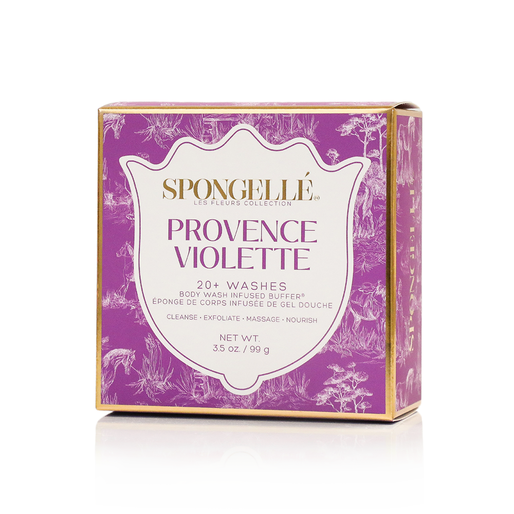 Provence Violette Les Fleur Body Wash Infused Buffer Purple Sponge