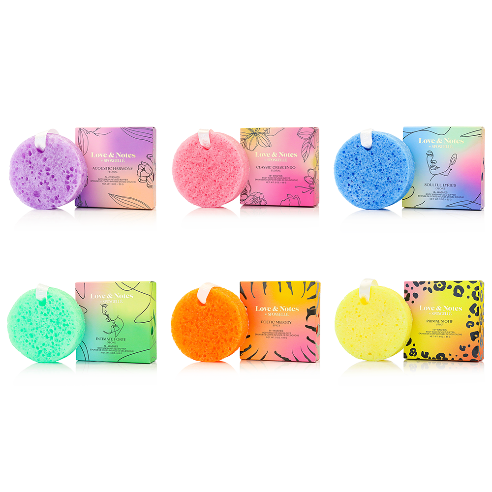 Love & Notes Body Wash Infused Buffer Assorted Pack of 6