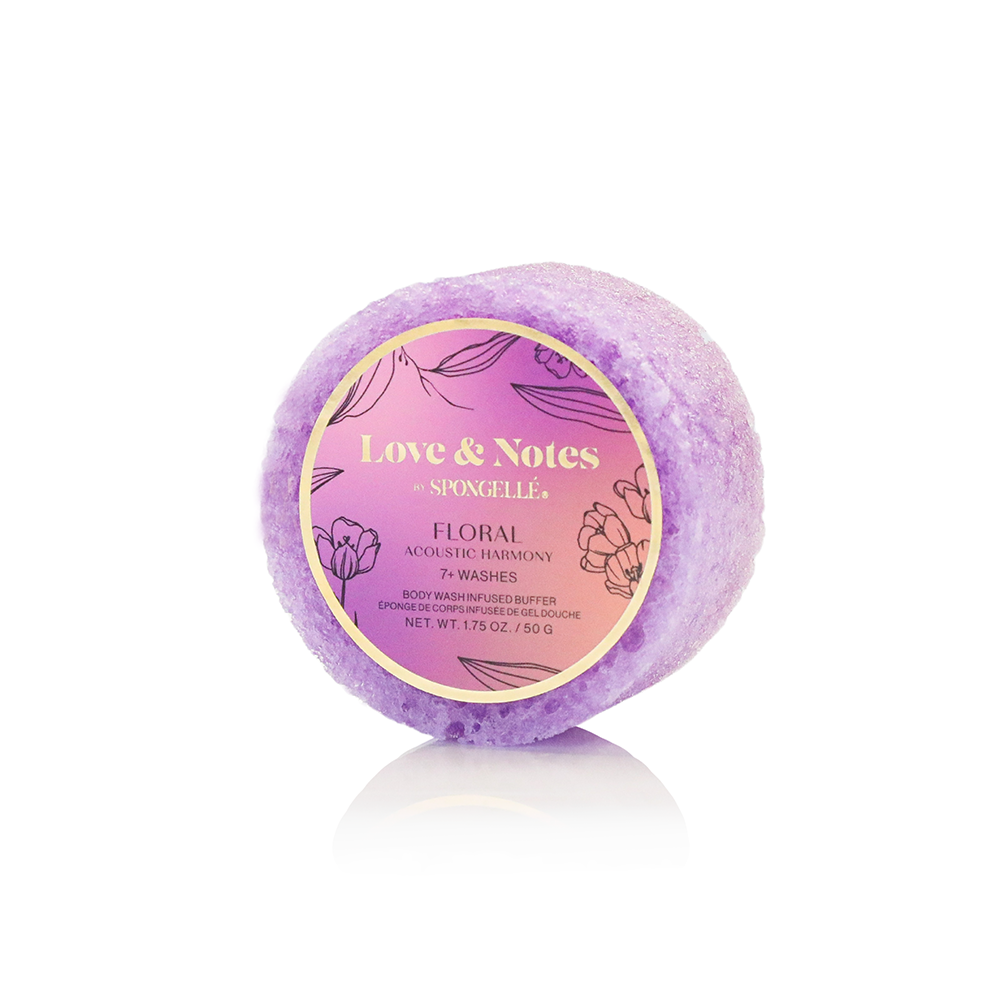 Love & Notes Spongette Body Wash Infused Buffer in Floral Acoustic Harmony