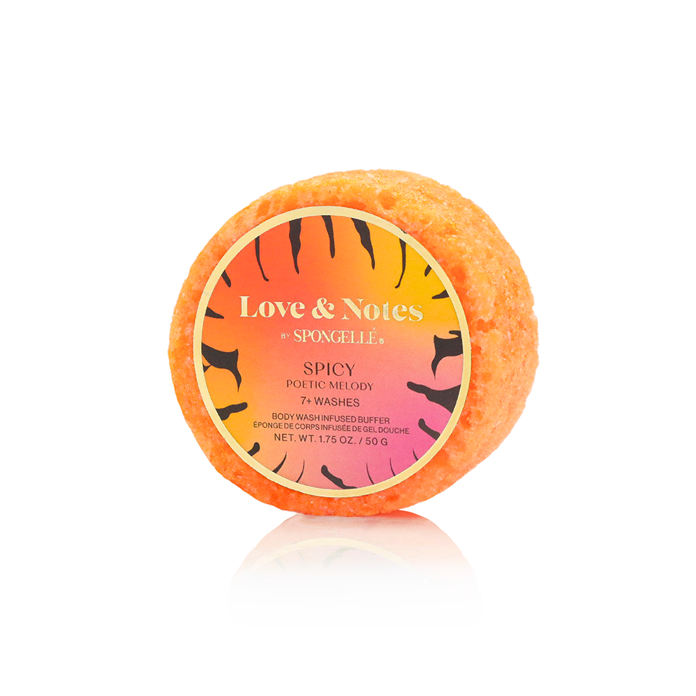Love & Notes Spongette Body Wash Infused Buffer in Spicy Poetic Melody