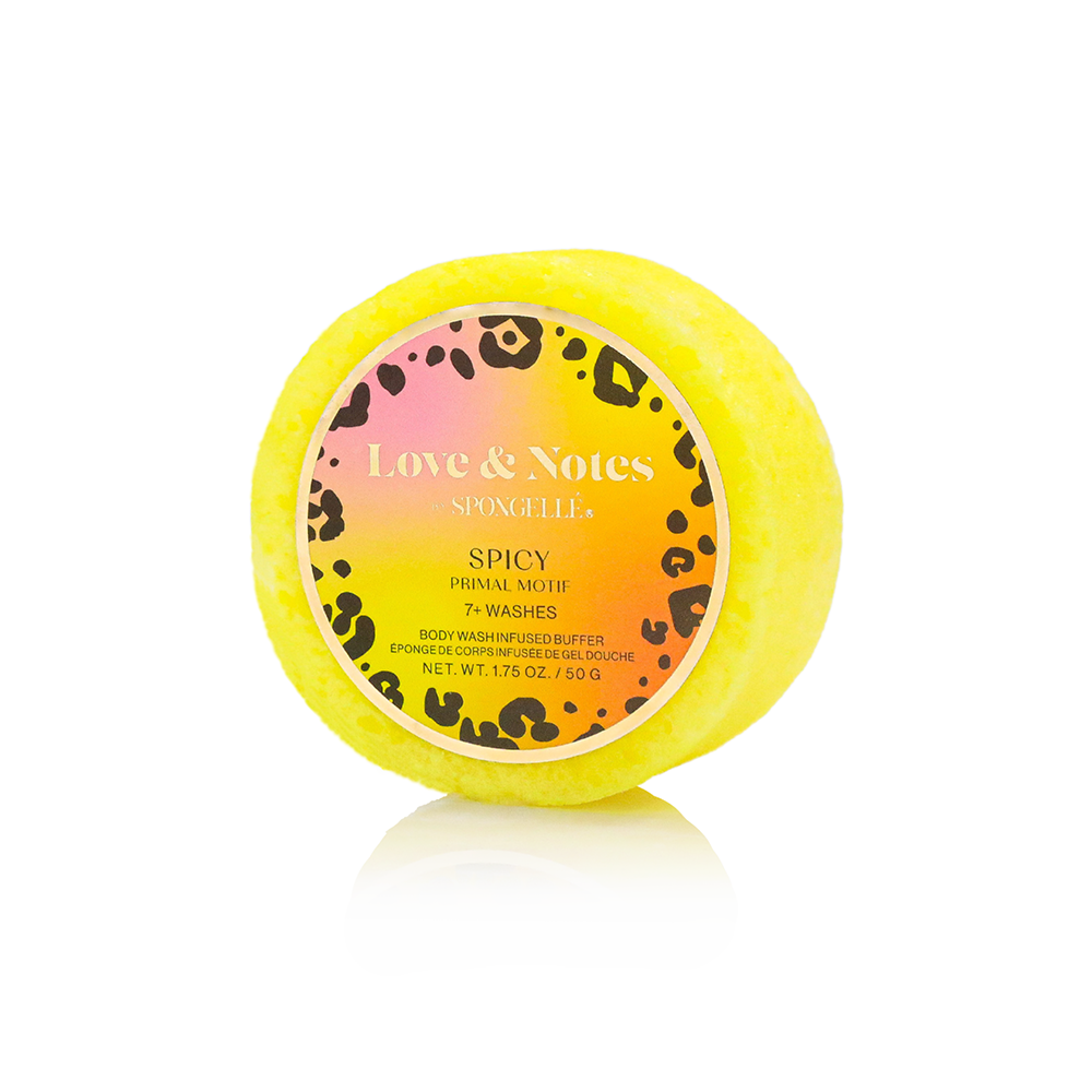 Love & Notes Spongette Body Wash Infused Buffer in Spicy Primal Motif