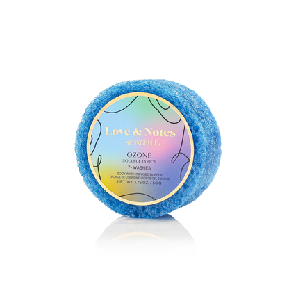 Love & Notes Spongette Body Wash Infused Buffer in Ozone Soulful Lyrics