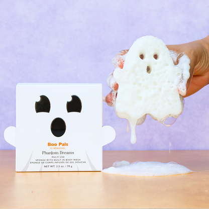 Phantom Dreams Boo Pals Body Wash Infused Buffer White Ghost Sponge