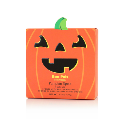 Pumpkin Spice Boo Pals Body Wash Infused Buffer Orange Sponge