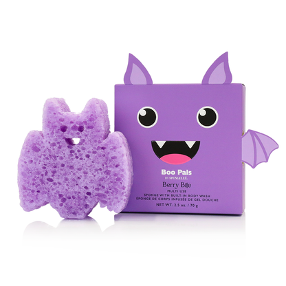 Berry Bite Boo Pals Body Wash Infused Buffer Purple Bat Sponge