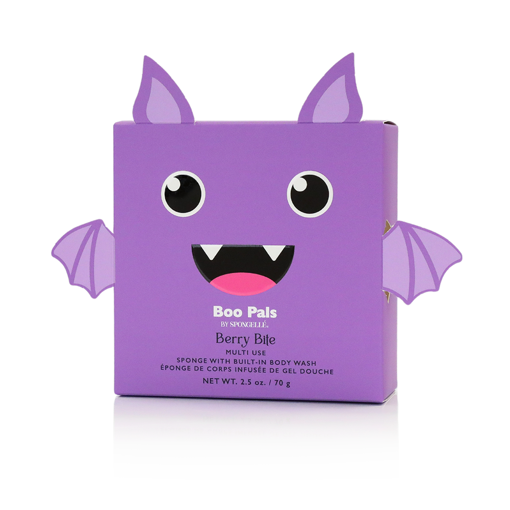 Berry Bite Boo Pals Body Wash Infused Buffer Purple Bat Sponge