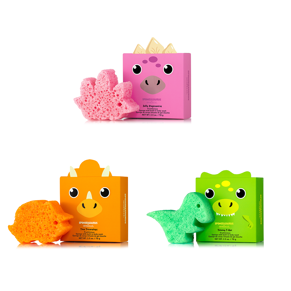 Spongeasaurus Assorted Pack of 3 Body Wash Infused Buffer