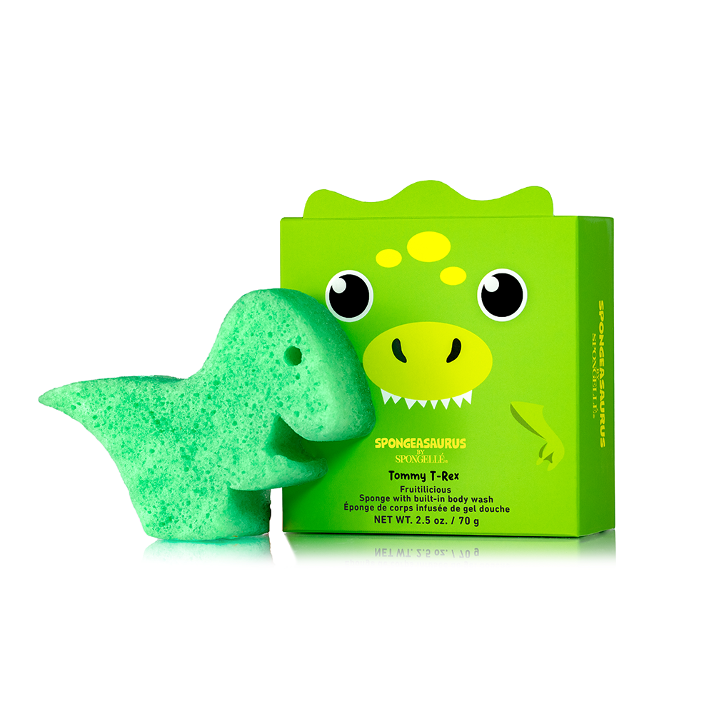Spongeasaurus Body Wash Infused Buffer in Tommy T-Rex Green Sponge
