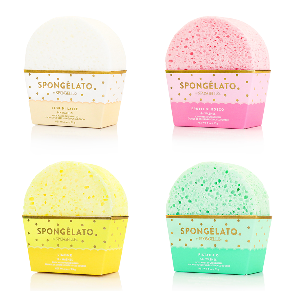 Spongelato Body Wash Infused Buffer Assorted Pack of 4