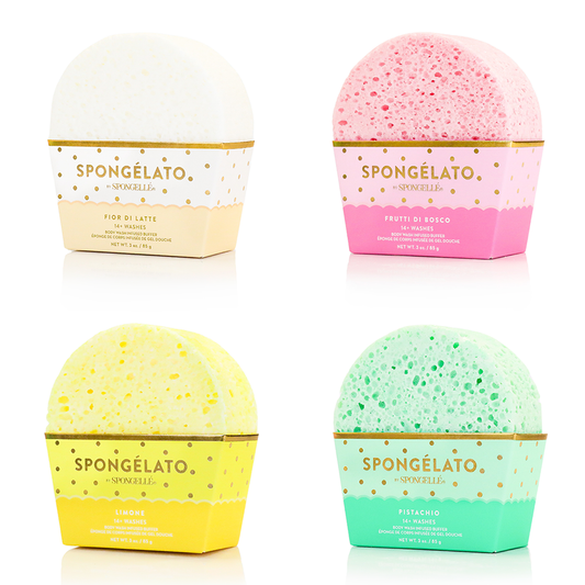 Spongelato Body Wash Infused Buffer Assorted Pack of 4