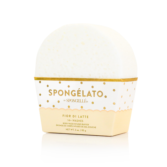 Spongelato Body Wash Infused Buffer in Fior de Latte White Sponge