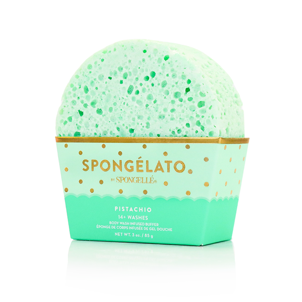 Spongelato Body Wash Infused Buffer in Pistachio Green Sponge