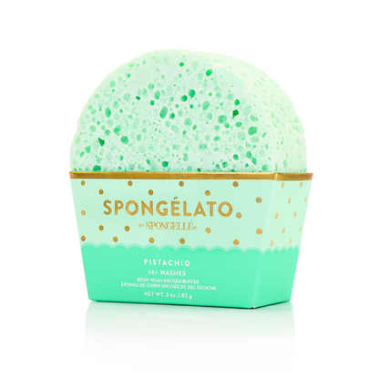 Spongelato Body Wash Infused Buffer in Pistachio Green Sponge