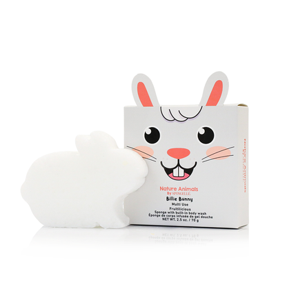 Nature Animals Billie Bunny Body Wash Infused White Sponge for Kids