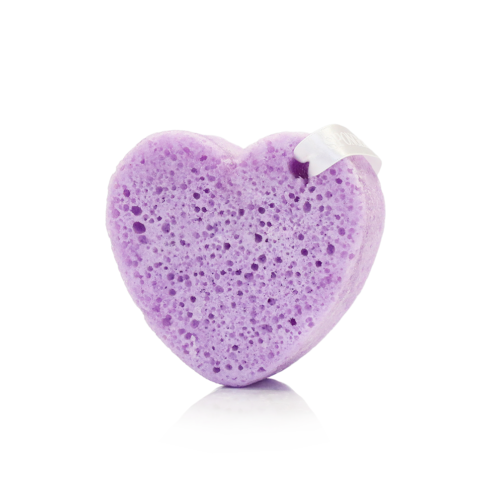 Beloved Lily Heart Body Wash Infused Buffer Purple Sponge