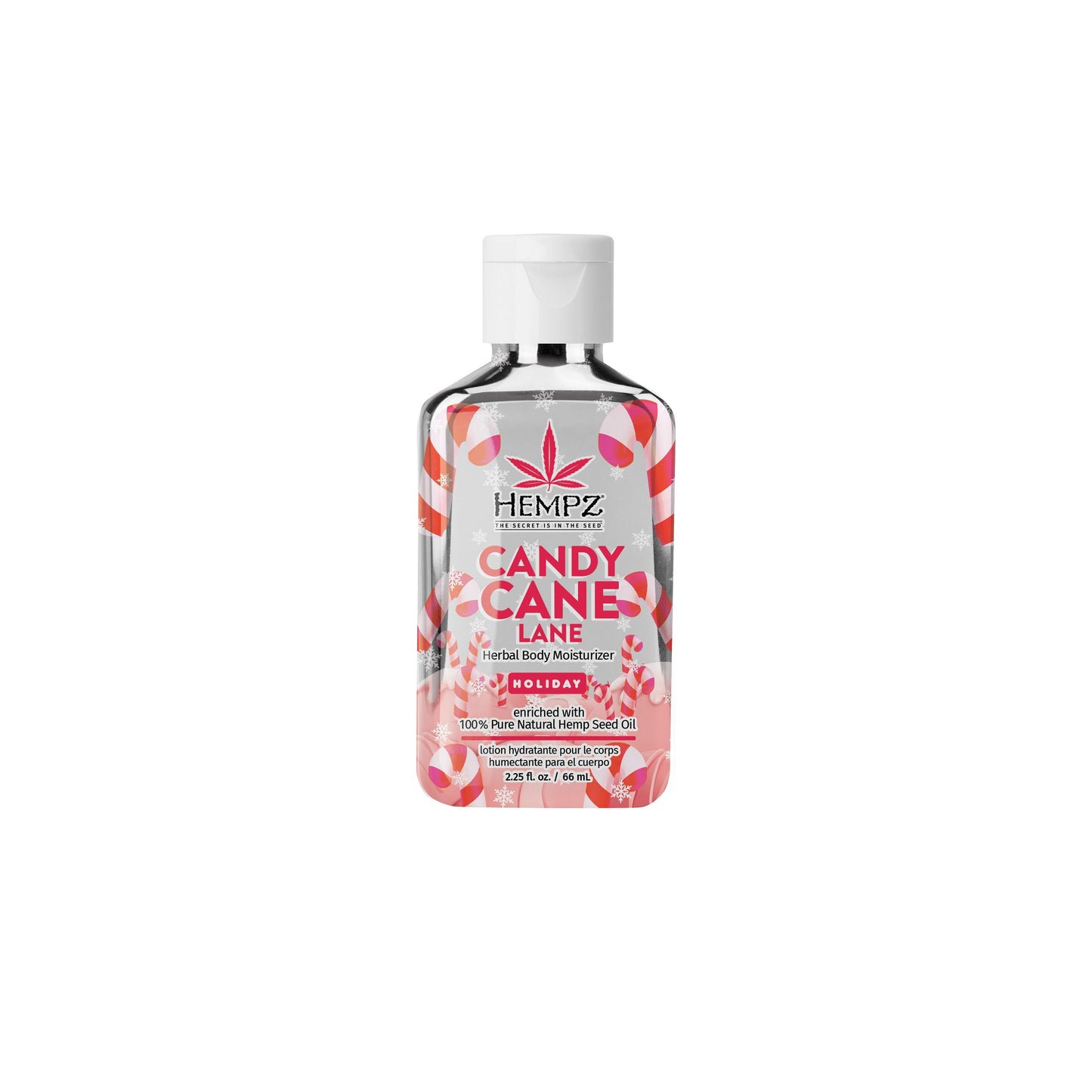 Hempz Travel-Sized Candy Cane Lane Herbal Body Moisturizing Lotion for Dry Skin
