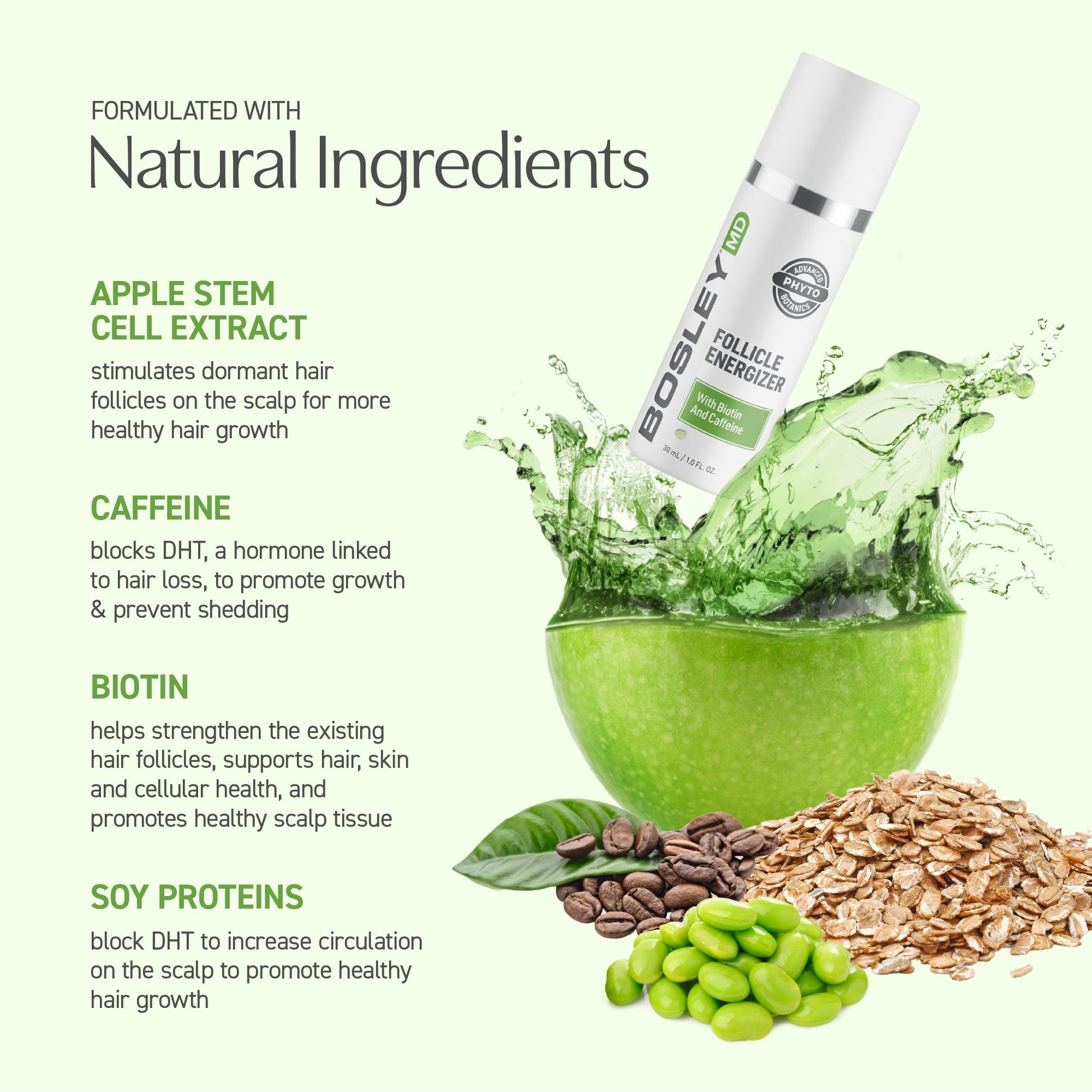 BosleyMD Follicle Energizer with natural ingredients listed.