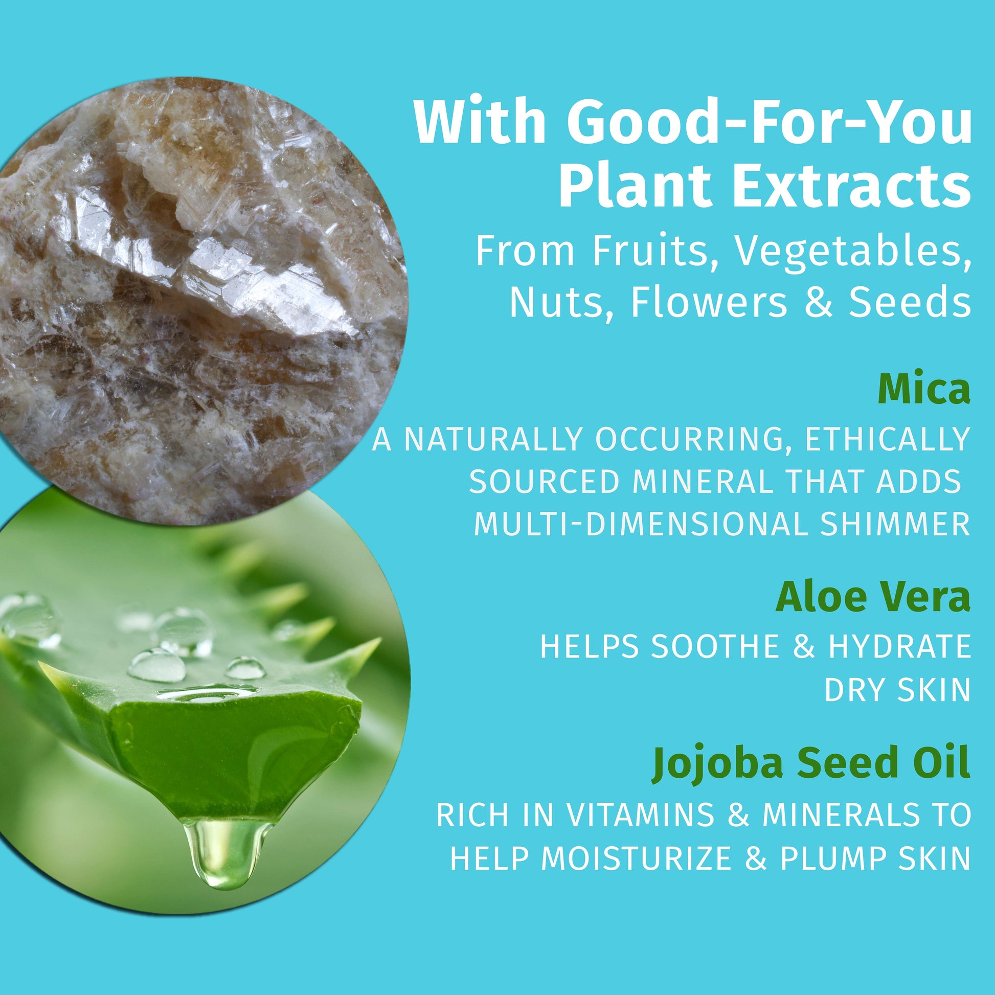 Mica leaves skin shimmering