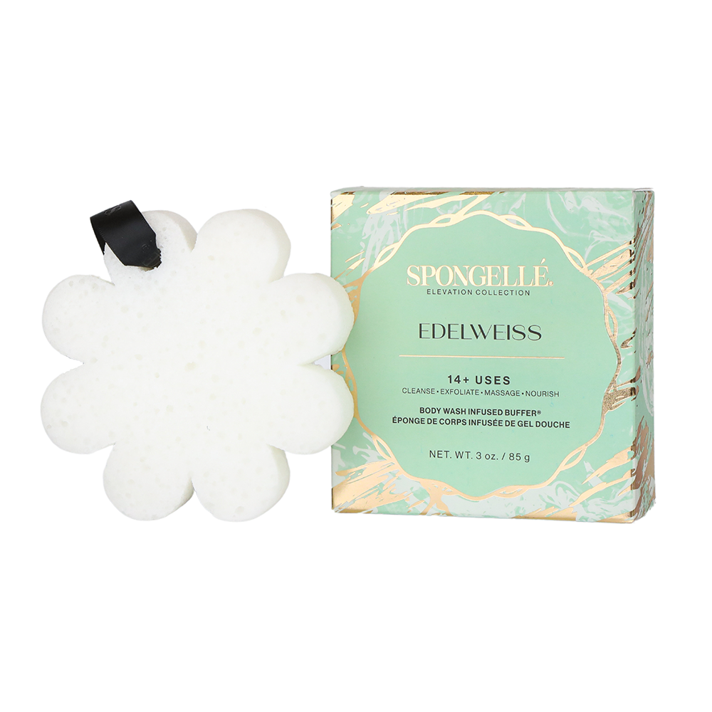 Edelweiss Elevation Body Wash Infused Buffer White Flower Sponge