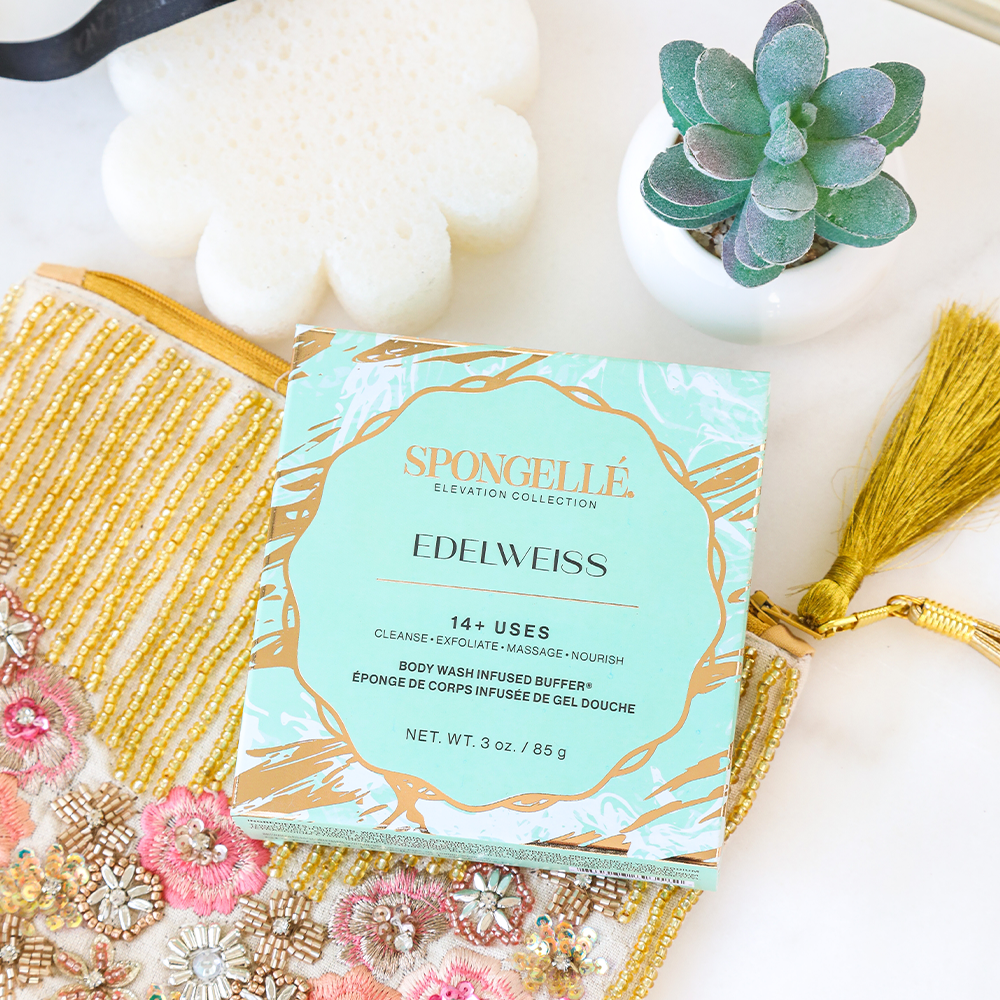 Edelweiss Elevation Body Wash Infused Buffer White Flower Sponge