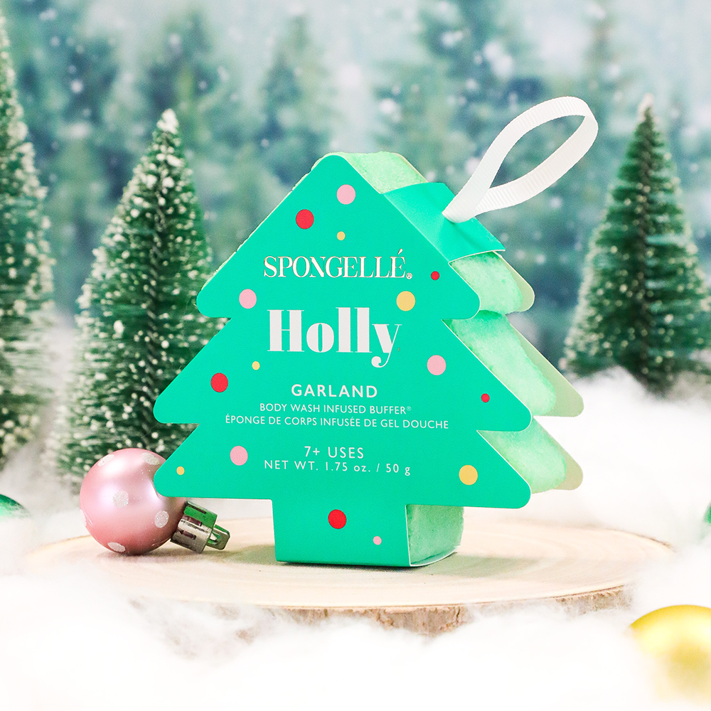 Holiday Tree Body Wash Infused Buffer in Holly Garland