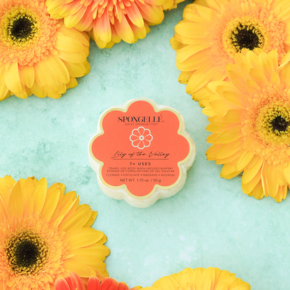 Lily of the Valley Daisy Spongette Travel Size Body Wash Infused Buffer