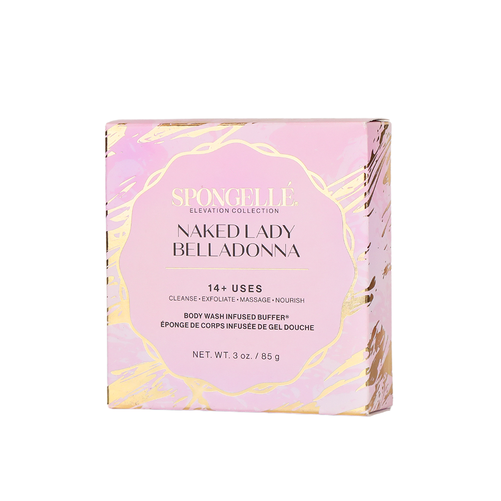 Naked Lady Belladonna Elevation Body Wash Infused Buffer White Flower Sponge