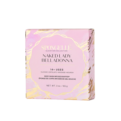 Naked Lady Belladonna Elevation Body Wash Infused Buffer White Flower Sponge