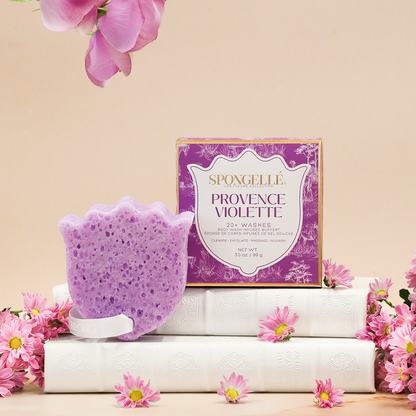 Provence Violette Les Fleur Body Wash Infused Buffer Purple Sponge