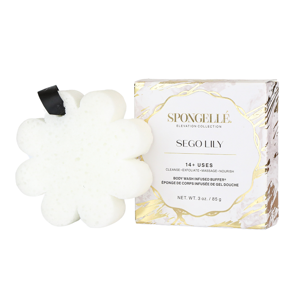 Sego Lily Elevation Body Wash Infused Buffer White Flower Sponge
