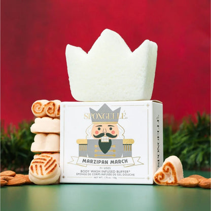 Spongellé Marzipan March Body Wash Infused Buffer | Holiday Nutcracker - Pre Order