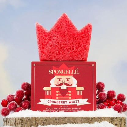 Spongellé Cranberry Waltz Body Wash Infused Buffer | Holiday Nutcracker - Pre Order