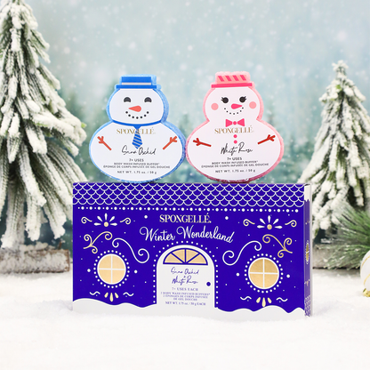 Winter Wonderland Snowman Gift Set of 2 Body Wash Infused Buffer